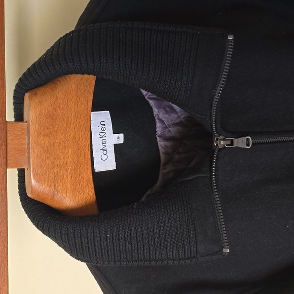 Calvin Klein Men's Classic Stand Collar Jacket Black Coat Size L - Picture 3 of 10